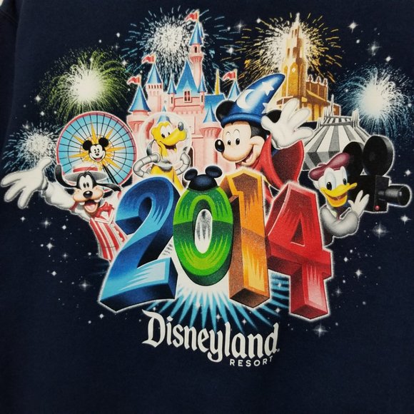 Disneyland Resort 2014 Printed Navy Crewneck Top - Picture 2 of 4